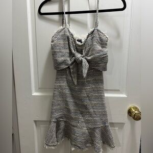 Storia Black and White Tweed Mini Dress